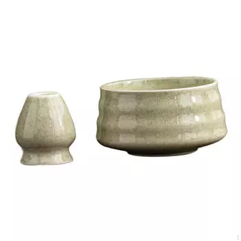 Ceramic Matcha Bowl and Whisk Holder, Set, Porcelain Bowl, Gift for светло-зеленый