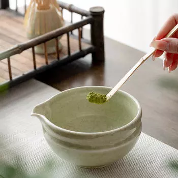Ceramic Matcha Bowl Ceremony Chawan 450ml Japanese Traditional Porcelain Mixing with Matcha Green