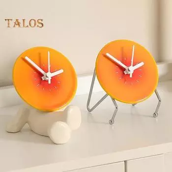Керамические настольные часы с закатом и подставкой, бесшумные, не тикающие, настольные часы для дома, офиса, гостиной, мультяшные аналоговые часы, украшение B