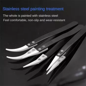 Ceramic Tweezers Cozy High Temperature Resistance Preservative Insulation Exquisite Pointed Tip Repair Tool Tweezers Detailed Style B