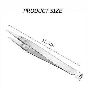 Ceramic Tweezers Electrician High Temperature Resistant Corrosion Resistant Anti Static Insulation Clip Element Tweezers 2pcs