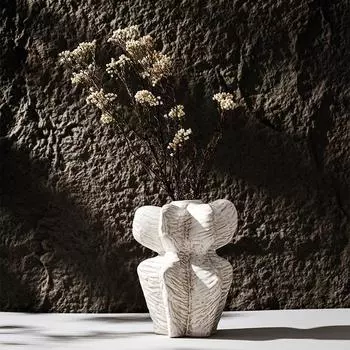 Ceramic Vase Unique Nordic Japan Nature Style Home Living Room Bookcase Interior Decoration Accessories Office Tabletop белый