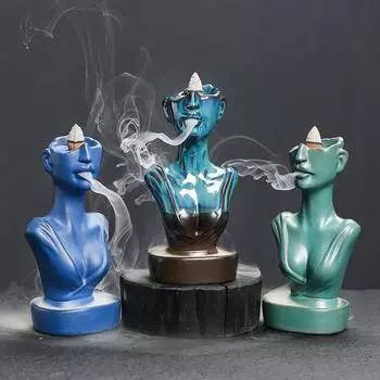 Ceramic Waterfall Incense Burner Backflow Incense Burner Ash Catcher & Home Decor Perfect Aromatherapy Gift (Without Incense)