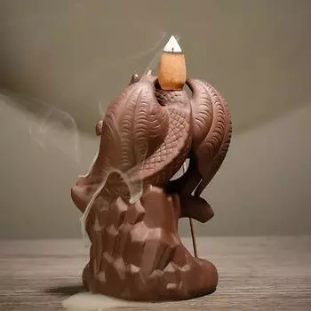 Ceramic Waterfall Incense Burner, Vintage Dragon Backflow Incense Burner, Home Decor Creative Home Aromatherapy Gift -No Incense