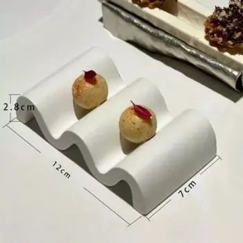 Ceramic White Special-shaped Tableware Western Plate Molecular Cooking Wave Plate French-style Dessert Sushi Plate Tableware