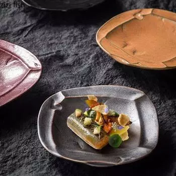 Ceramics Dining Plate Western Style Steak Plate Snack Tray Sushi Plates Dessert Plates Sting Disc Fruit Salad Bowl Dim Sum Dish чёрный