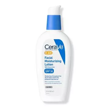 CeraVe AM Увлажняющий лосьон для лица с SPF 30 широкого спектра действия, 3,0 унции