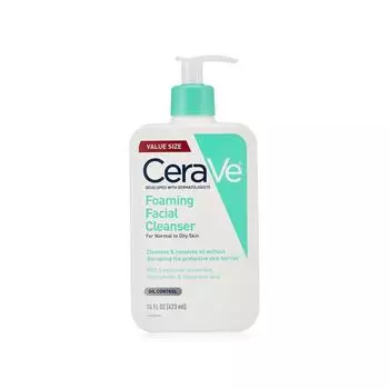 [CeraVe] CeraVe Пенящееся очищающее средство для лица, средство для снятия макияжа 473 мл, 1 шт.