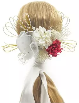 церемония заколка для волос заколка для волос кимоно волосы выпускной плетеные искусственные сухие волосы летний фейерверк красный [JZOON] Украшение на совершеннолетие, украшение, работа, красный