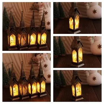 Церковь Рождественский Дом Лампа Ангел Настольный Рождественская Лампа Портативный Рождественская Ветряная Лампа Спальня Elk deer