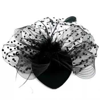 Церковная вечеринка, заколка для волос, птичья клетка, перо, вуалетка, женская заколка для волос, элегантная сетка для шляпы чёрный