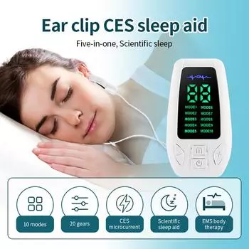 CES Sleep Aid Бессонница Ушной зажим Электротерапевтическое устройство Тревога и беспокойство Боль Сон Мигрень Депрессия Облегчение Головной Инструмент