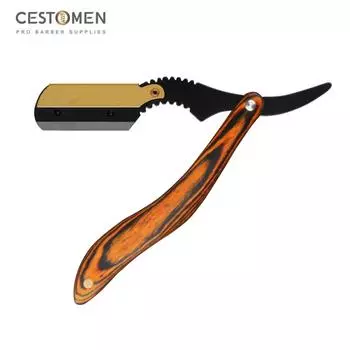CESTOMEN коричневая деревянная ручка, зажим из нержавеющей стали, опасная бритва для стрижки волос, инструменты для бритья, ручная бритва для бороды для мужчин чёрный