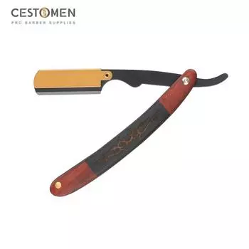 CESTOMEN Парикмахерская Премиум качество Профессиональная деревянная парикмахерская бритва для бритья для стрижки волос Бритва с прямыми краями для мужчин и женщин чёрный