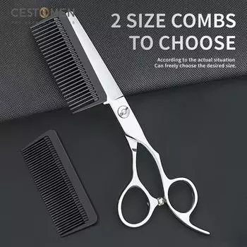 CESTOMEN Парикмахерские принадлежности Ножницы для стрижки волос Новые парикмахерские ножницы 6 дюймов 440C Стальные профессиональные ножницы для волос с насадкой-гребнем