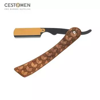 CESTOMEN Pro парикмахерская бритва для волос, сменное лезвие, деревянная парикмахерская опасная бритва для перерезания горла, бритва для бритья бороды коричневый