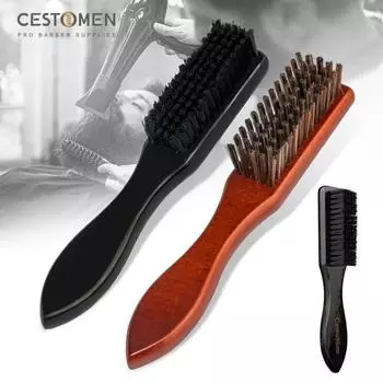 CESTOMEN Профессиональная парикмахерская щетка из цельного дерева, щетка для подметания шеи, нейлоновая щетина для чистки стрижки, щетка для выцветания для мужчин чёрный