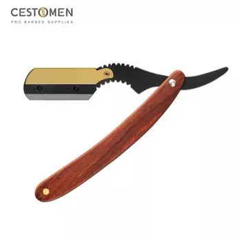 CESTOMEN профессиональная винтажная парикмахерская опасная бритва с деревянной ручкой салонная качественная бритва для мужчин чёрный