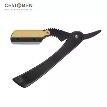 CESTOMEN складная бритва с черной деревянной ручкой, профессиональная ручная бритва для стрижки волос для парикмахерской, салона, парикмахера чёрный