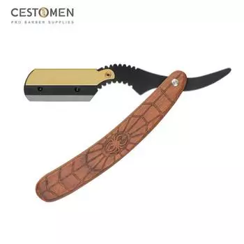 CESTOMEN складная парикмахерская бритва для мужчин, держатель для лезвий для бритья с деревянной ручкой, ручная прямая бритва для стрижки волос коричневый