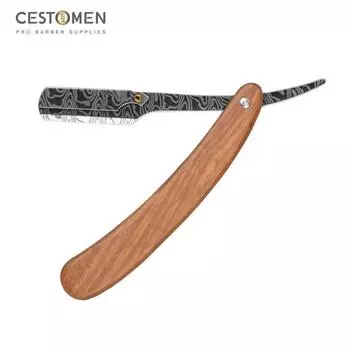 CESTOMEN Высококачественная бритва из нержавеющей стали, складная деревянная ручка, классическая бритва для женщин и мужчин, бритва для бритья серебряный