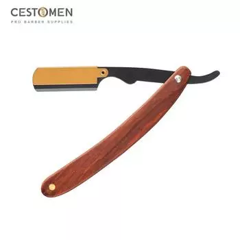 CESTOMEN высокое качество зажим из нержавеющей стали деревянная складная бритва профессиональная прямая парикмахерская бритва держатель для мужчин бритья