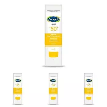 Cetaphil Combination Skin Sun Spf 50 Солнцезащитный крем, очень высокая степень защиты, легкий гель, водостойкий, витамин Е, 50 мл, упаковка из 4 шт.
