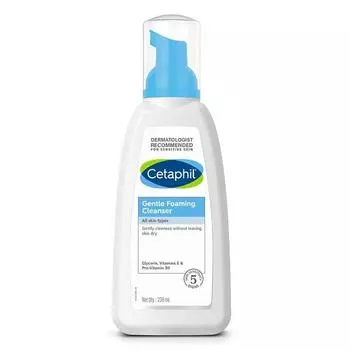 Cetaphil Face Wash Gentle Foaming Cleanser для всех типов кожи - 236 мл | Пенка для умывания с витаминами E, B5
