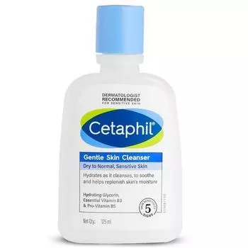 Cetaphil Face Wash Мягкое очищающее средство для сухой, нормальной и чувствительной кожи, 125 мл Увлажняющее средство для умывания с ниацинамидом и витамином B5