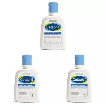 Cetaphil Face Wash Мягкое очищающее средство для сухой, нормальной и чувствительной кожи, 125 мл Увлажняющее средство для умывания с ниацинамидом и витамином B5 (Пакет из 3)