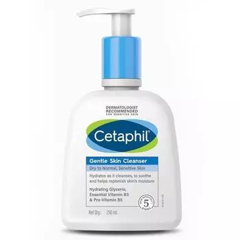 Cetaphil Face Wash от Cetaphil, Мягкое очищающее средство для сухой, нормальной и чувствительной кожи - 250 мл | Ниацинамид, витамин B5 | Не содержит парабенов и сульфатов