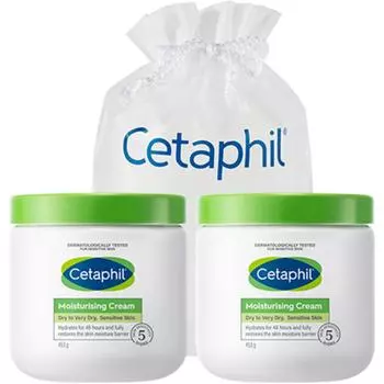 Cetaphil Moisturizing Body Cream 2p + pouch, 1 set, 453g