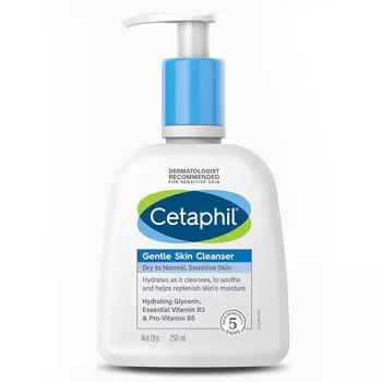 Cetaphil Мягкое очищающее средство для лица для сухой чувствительной кожи с увлажняющей формулой, не комедогенное, без мыла, увлажняющий лосьон 250 мл