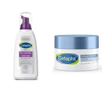 Cetaphil PRO Oil Control Foam для умывания лица для кожи, склонной к акне и жирности, 236 мл, оптимальный увлажняющий ежедневный крем, 50 г, легкий увлажняющий крем