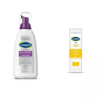 Cetaphil PRO Oil Control Foam Face Washing for Acne & Oily Prone Skin 236ml Combination Skin Sun Spf 50 Sunscreen, 50 мл, упаковка 1 шт.