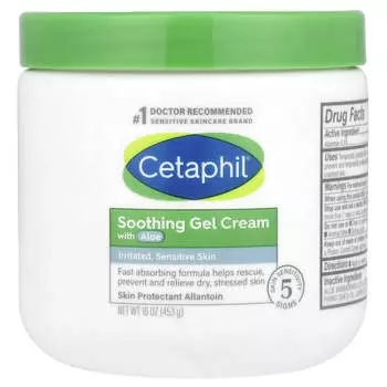 Cetaphil, Успокаивающий гель-крем с алоэ, средний, без отдушек, 16 унций (453 г)