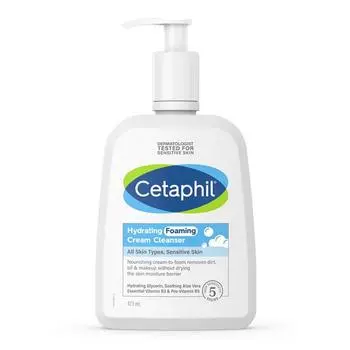 Cetaphil увлажняющий гипоаллергенный слегка кислый пенящийся крем для умывания, 473 мл, 1 шт.