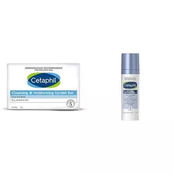 Cetaphil VVF India Очищающее и увлажняющее мыло Syndet, 75 г Оптимальная увлажняющая легкая сыворотка 30 мл, экстракт голубой маргаритки, витамин B5