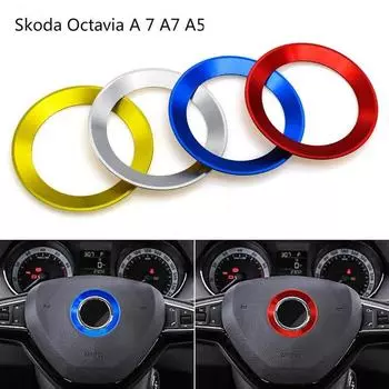 Ceyes автомобильный Стайлинг руль кольцо кольцо логотип эмблемы аксессуары чехол для Skoda Octavia A 7 A7 A5 2 Rapid декоративные чехлы серебряный