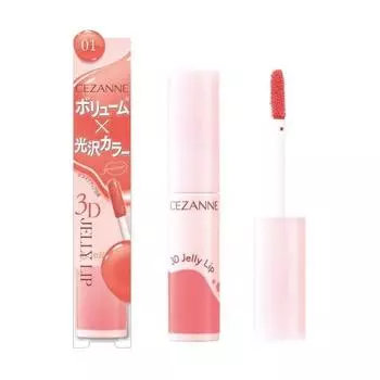 Cezanne 3D Jelly Lip 01 Peach Melba 5g Блестящая помада для губ Pink Coral Blood Color