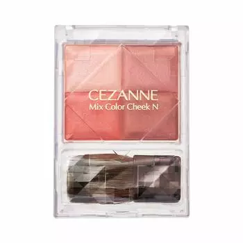 Cezanne Mixed Color Cheek N01 Warm Rose Powder Cheek Moist 4 Color Gradation with Brush Gram 7.1g (x 1)