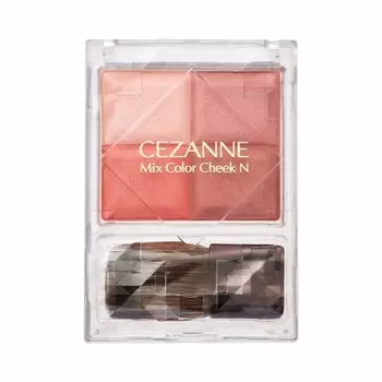 Cezanne Mixed Color Cheek N01 Warm Rose 7.1g Powder Cheek Moist 4 Color Gradation with Brush Gram (x 1)