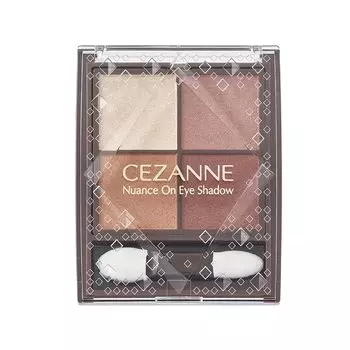 Cezanne Nuance on Eyeshadow 04 Camel Brown 4 Color Eyeshadow with Double Tip Pearl Contains 4.0g