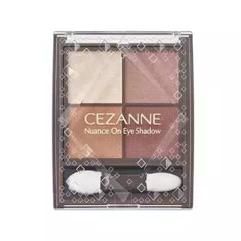 Cezanne Nuance on Eyeshadow 04 Camel Brown 4.0g 4 Color Eyeshadow with Double Tip Pearl Contains