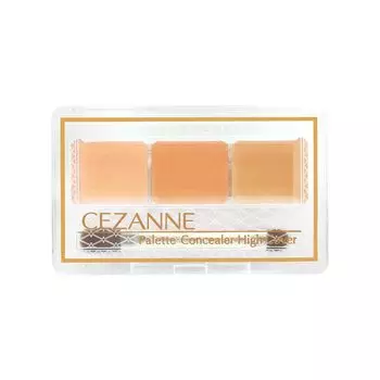 Cezanne Palette Concealer High Cover, 4,5 г, высокая адгезия, 3 цвета, двусторонняя кисть, бежевый