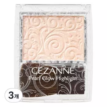 Пудра-хайлайтер Cezanne Pearl Glow 2,4 г, оттенок 01 Шампань-беж, 3 шт.