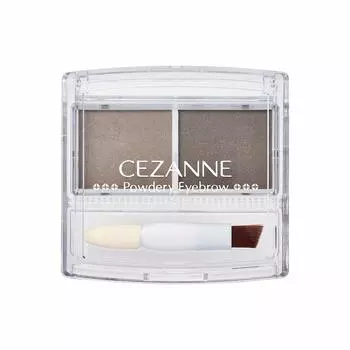 Cezanne Powdery Eyebrow Charcoal Eyebrow Soft Fine with Tip and Gray P3, Gray, 2.0g, Powder, Powder, Brush, Natural-Like