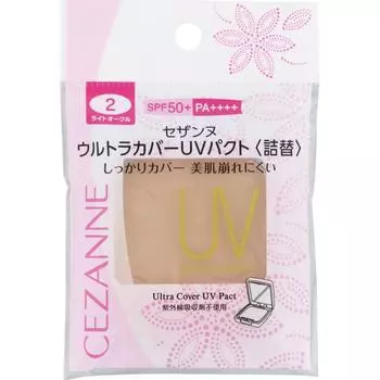 CEZANNE Ultra Cover UV Pact 2 Light Ochre Refill Skin Makeup Применение] Нанесите необходимое количество средства на пуховку и нанесите. Макияж кожи