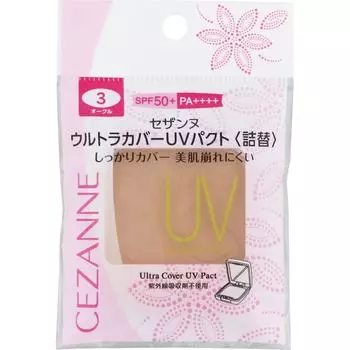 CEZANNE Ultra Cover UV Pact 3 Ochre Refill Skin Makeup Применение] Нанесите необходимое количество средства на пуховку и нанесите. Макияж кожи