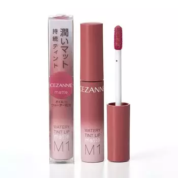 Cezanne Watery Tint Lip Matte M1 Dusty Rose Tint Formula Matte Lip 4.0g